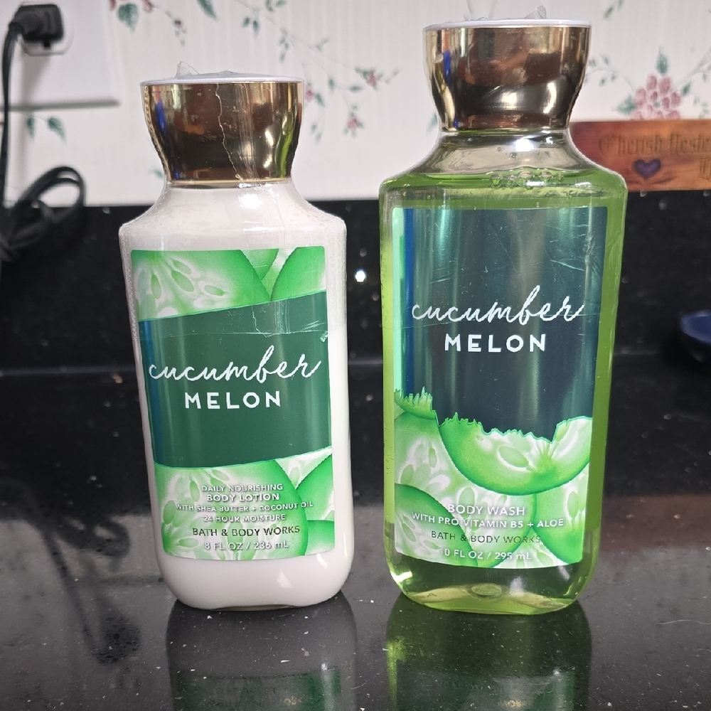HOST PICK. Bath & Body Works Cucumber Melon Body Wash and Lotion Duo